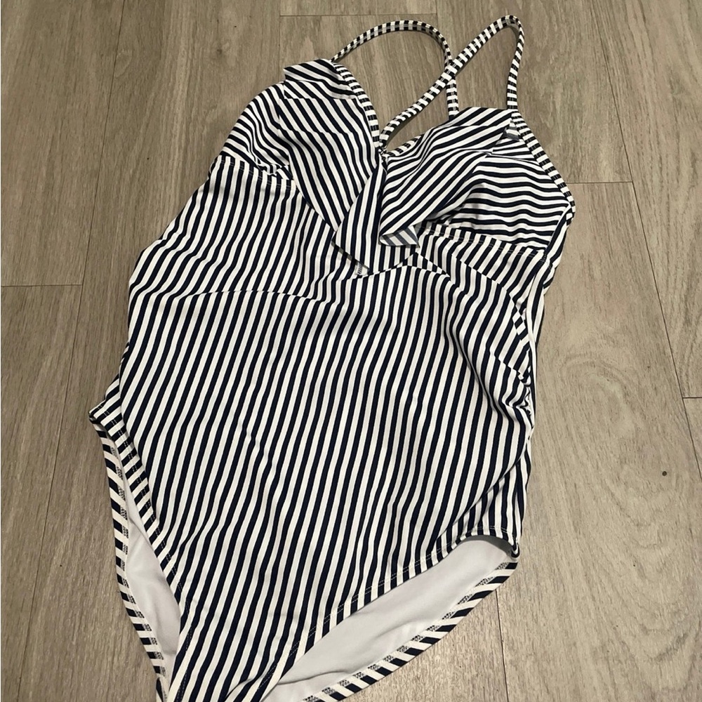 Striped Navy and White Women’s Tank Top